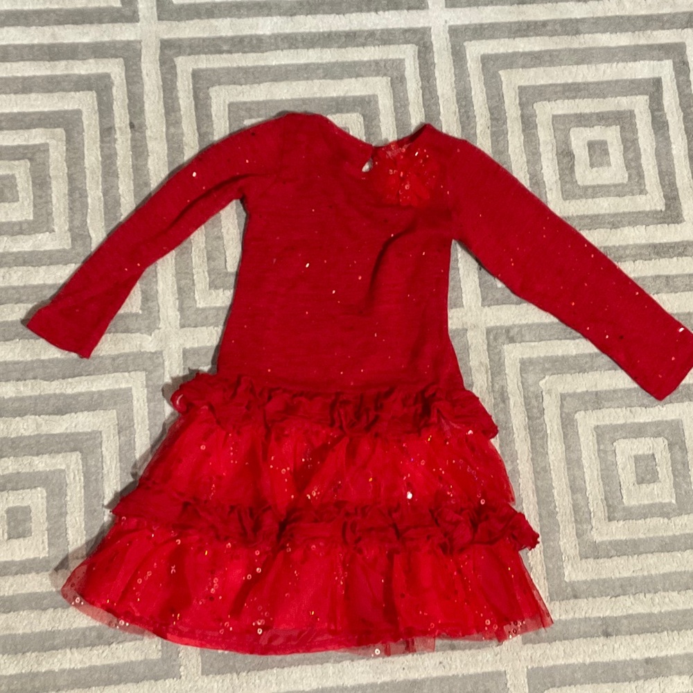 Rare Editions Red Sparkle Kids Dance Costume